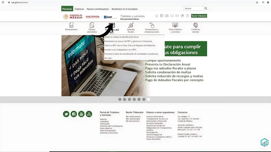 Paso 2: Abre el menú del RFC