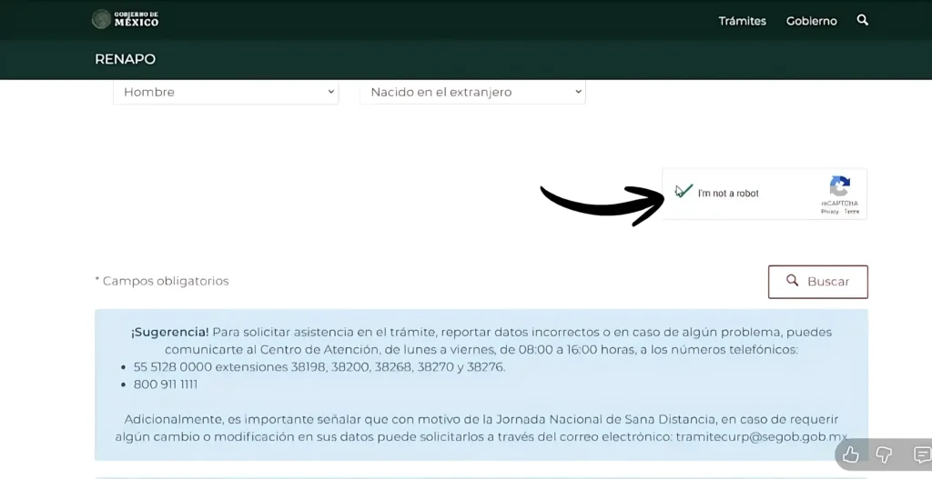 Paso 3: Verificación CAPTCHA
