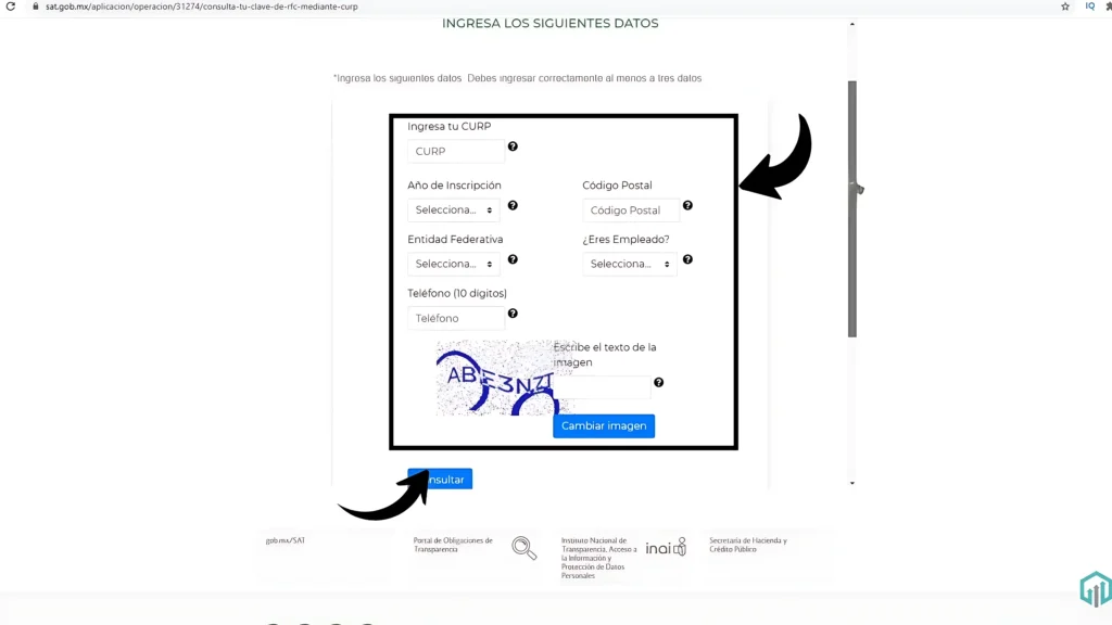 Paso 6: Ingresa los datos requeridos