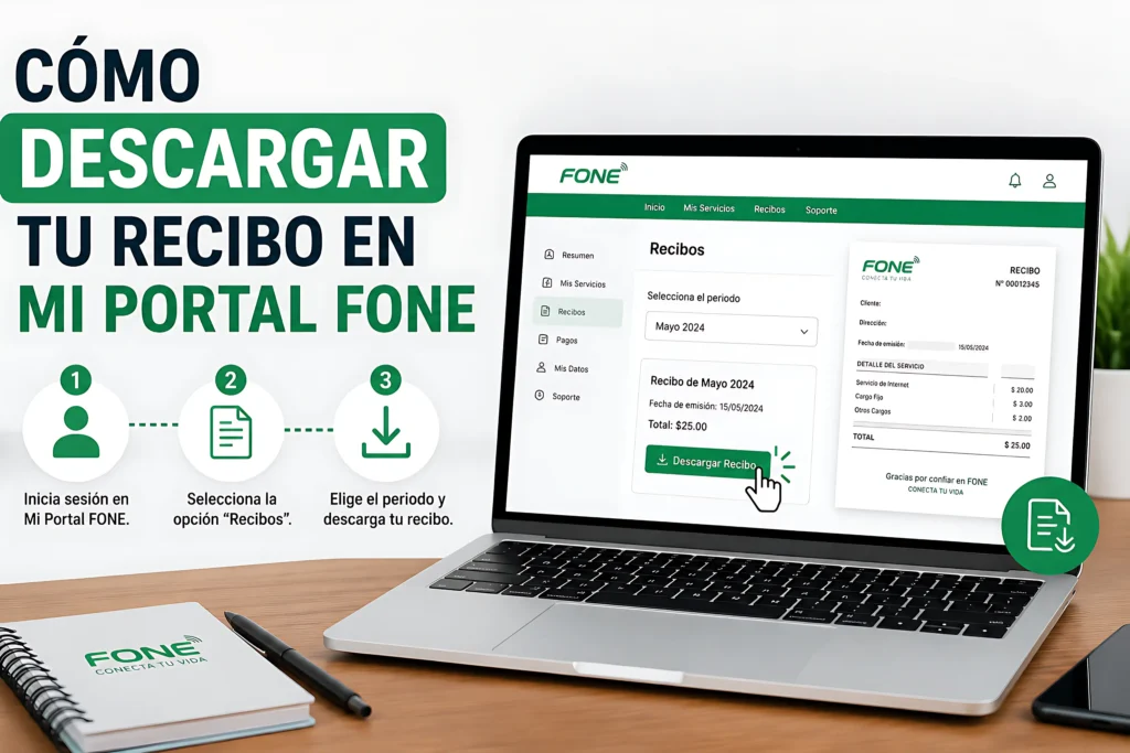 Cómo descargar tu recibo en Mi Portal FONE
