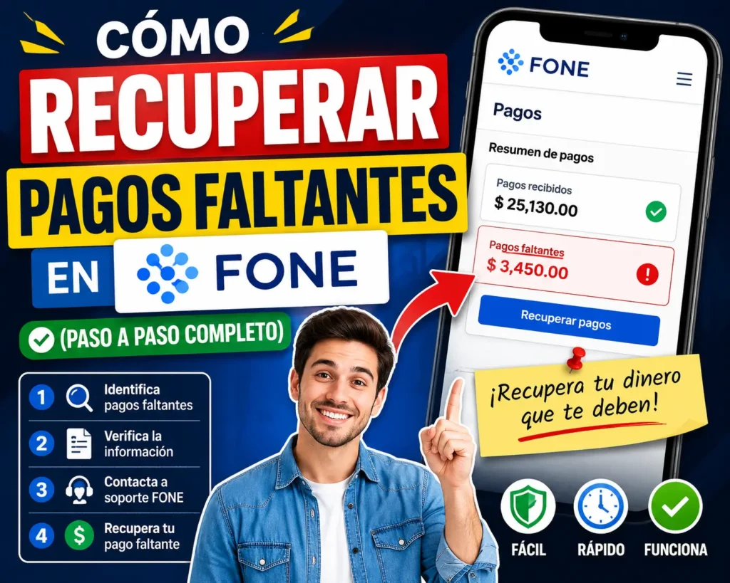 Cómo recuperar pagos faltantes en FONE (Paso a paso completo)