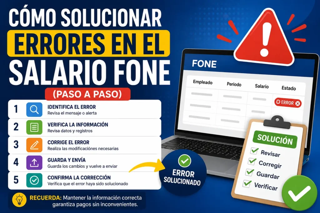 Cómo solucionar errores en el salario FONE (paso a paso)