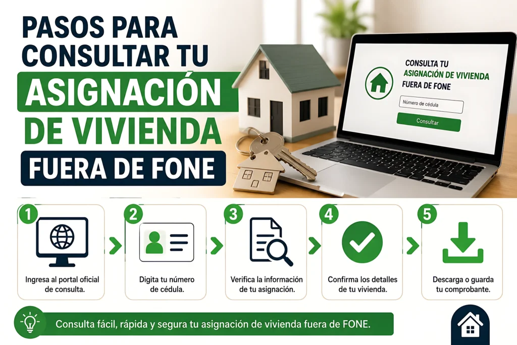 Pasos para consultar tu asignación de vivienda fuera de FONE
