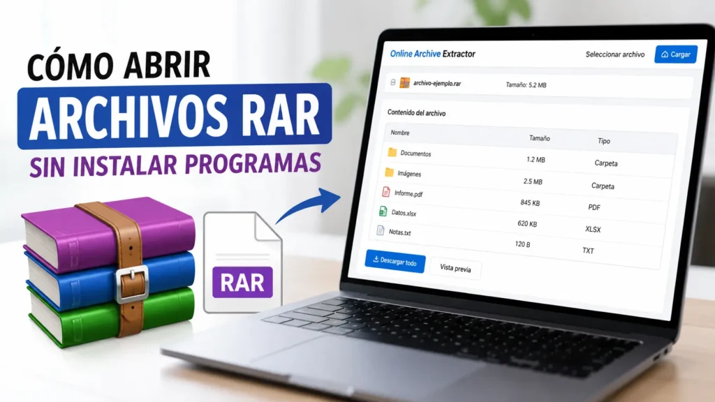 Cómo abrir archivos RAR sin instalar programas