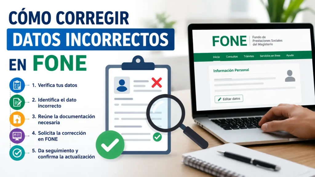 Cómo corregir datos incorrectos en FONE paso a paso